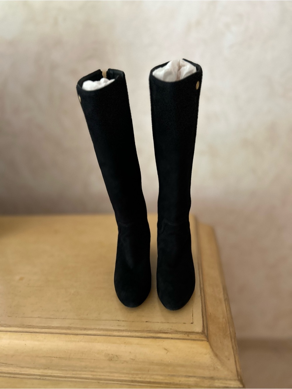 Tory. Burch womens suede black boots in size 6.5